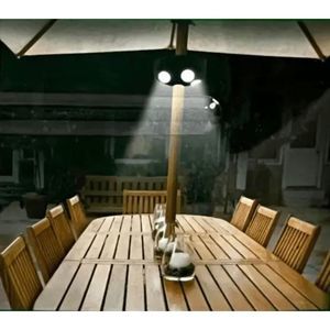 Gardenline Clamp On Umbrella Light Black 4 Led Lights
